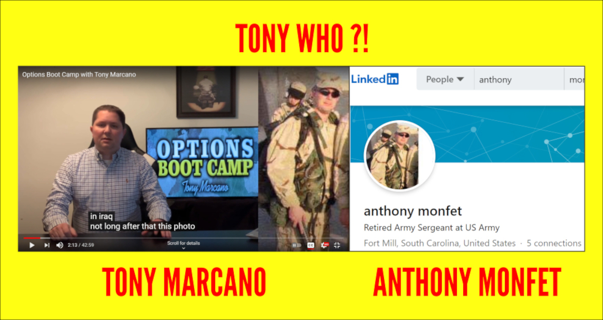 SIFI STOCKS - Options Boot Camp - Tony Marcano - SCAMMER Anthony Monfet